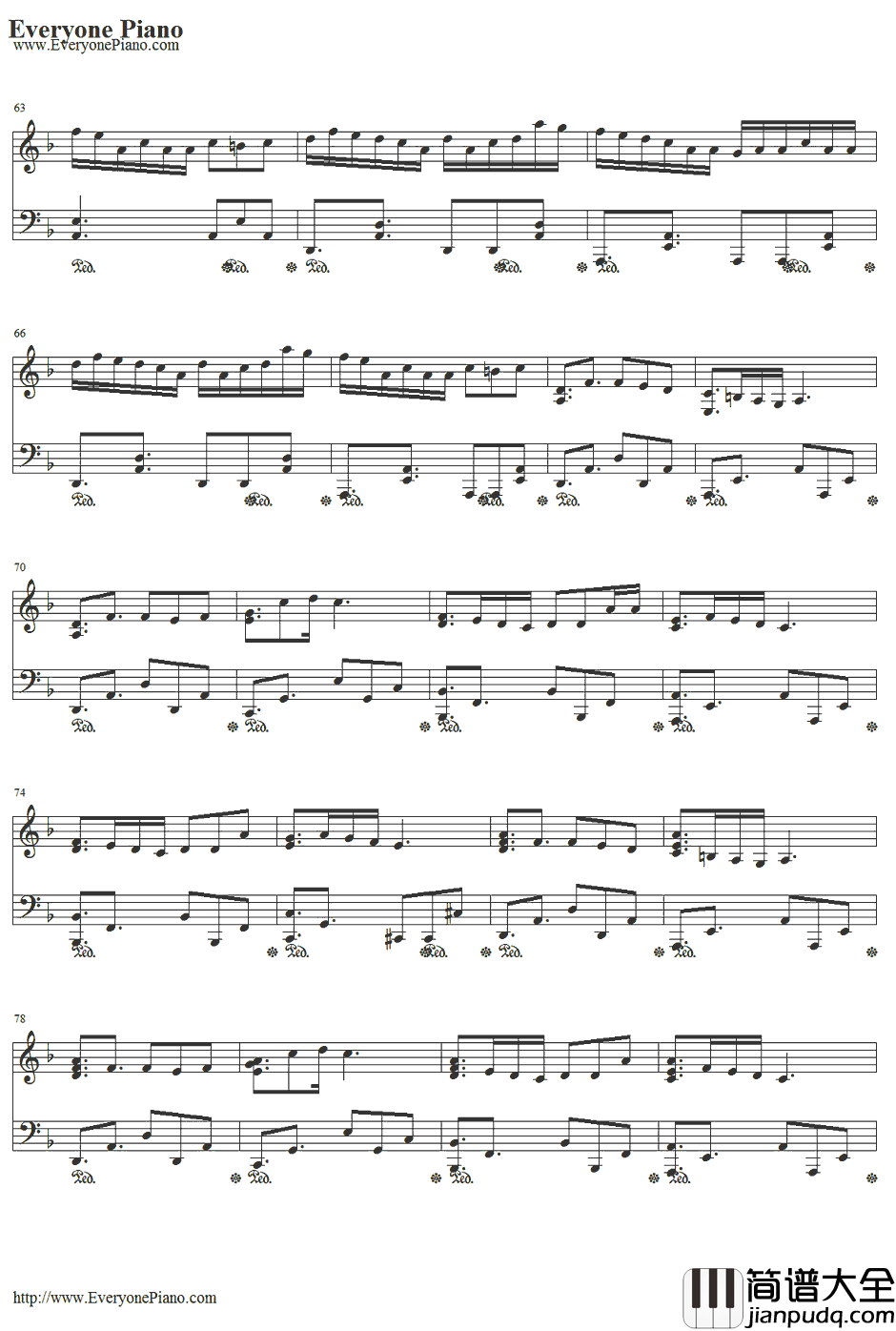 dorchadas钢琴谱_Rita_漆黒のシャルノスOP