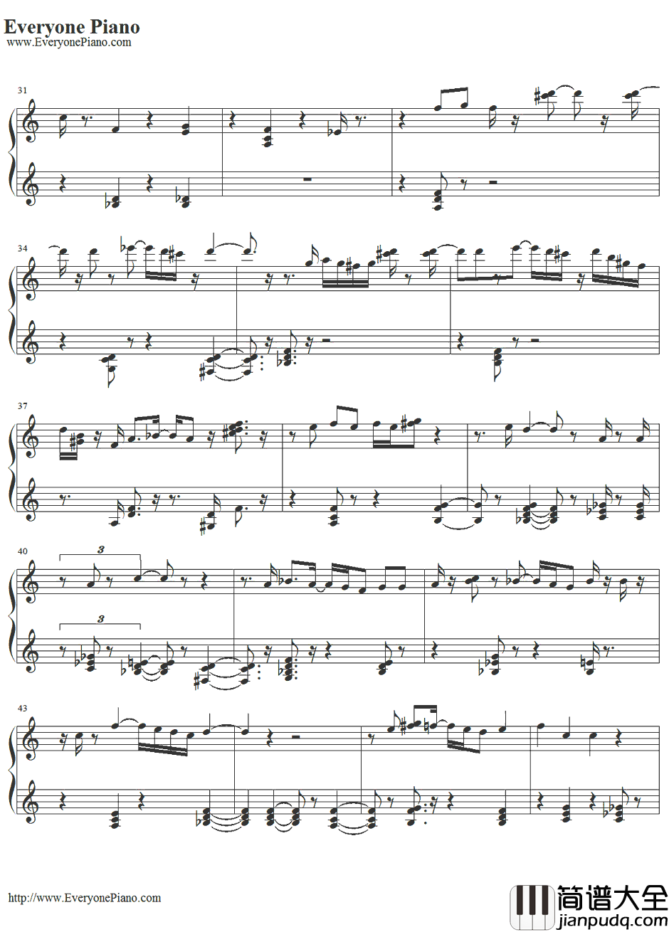 As_Time_Goes_By钢琴谱_HermanHupfeld_卡萨布兰卡主题曲