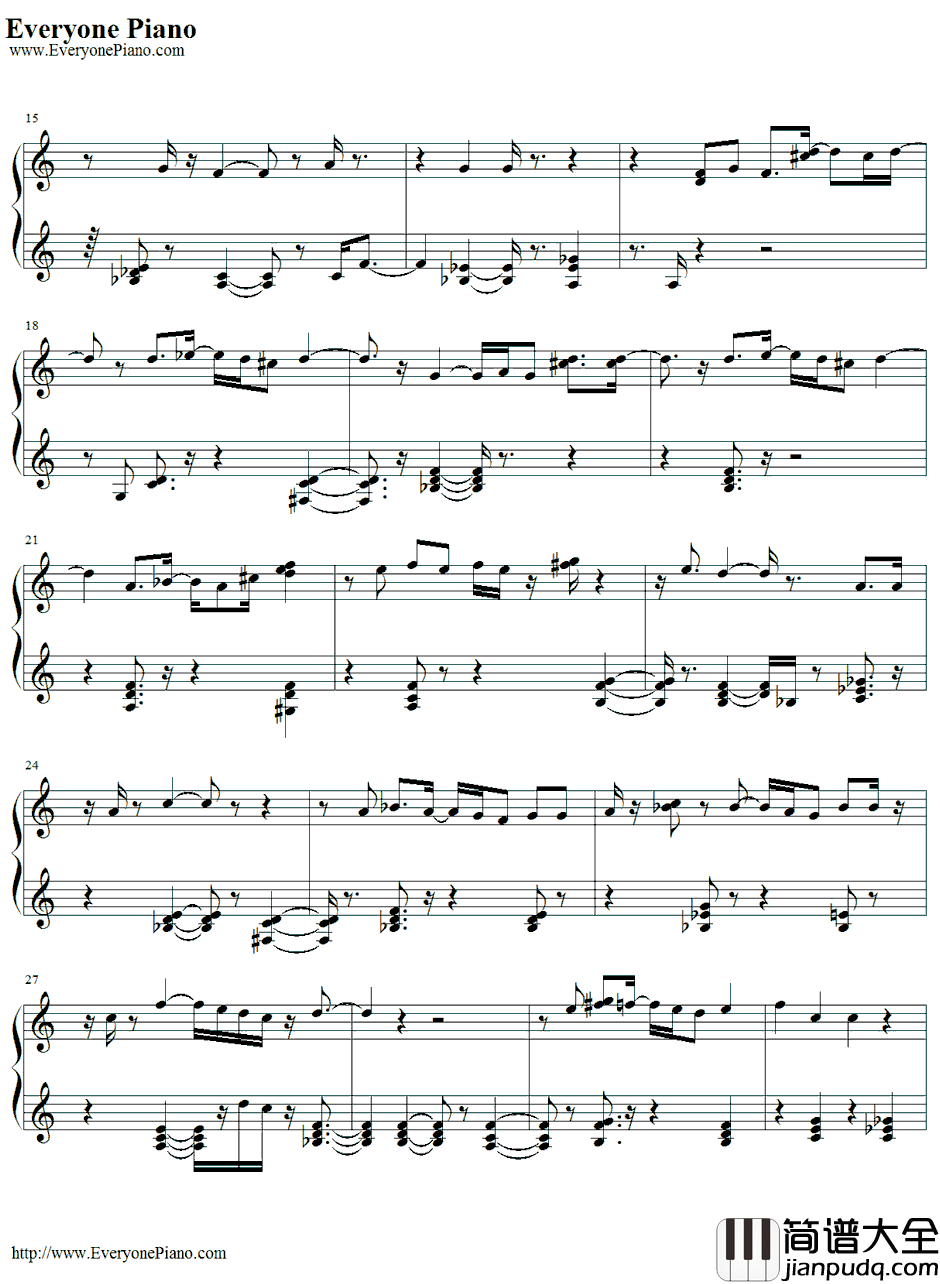 As_Time_Goes_By钢琴谱_HermanHupfeld_卡萨布兰卡主题曲