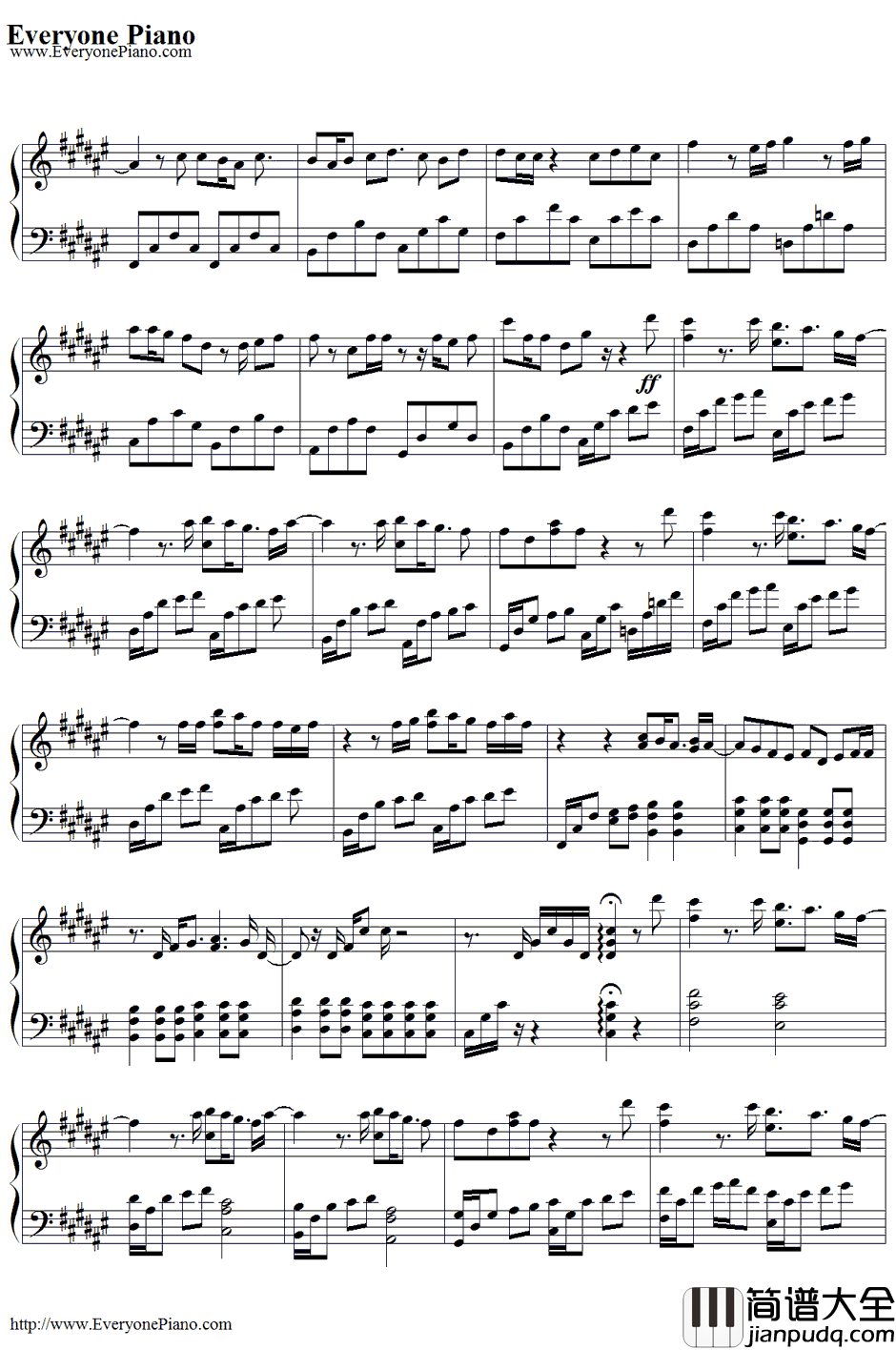 Hello_Goodbye&Hello钢琴谱_熊木杏里_追逐繁星的孩子主题曲