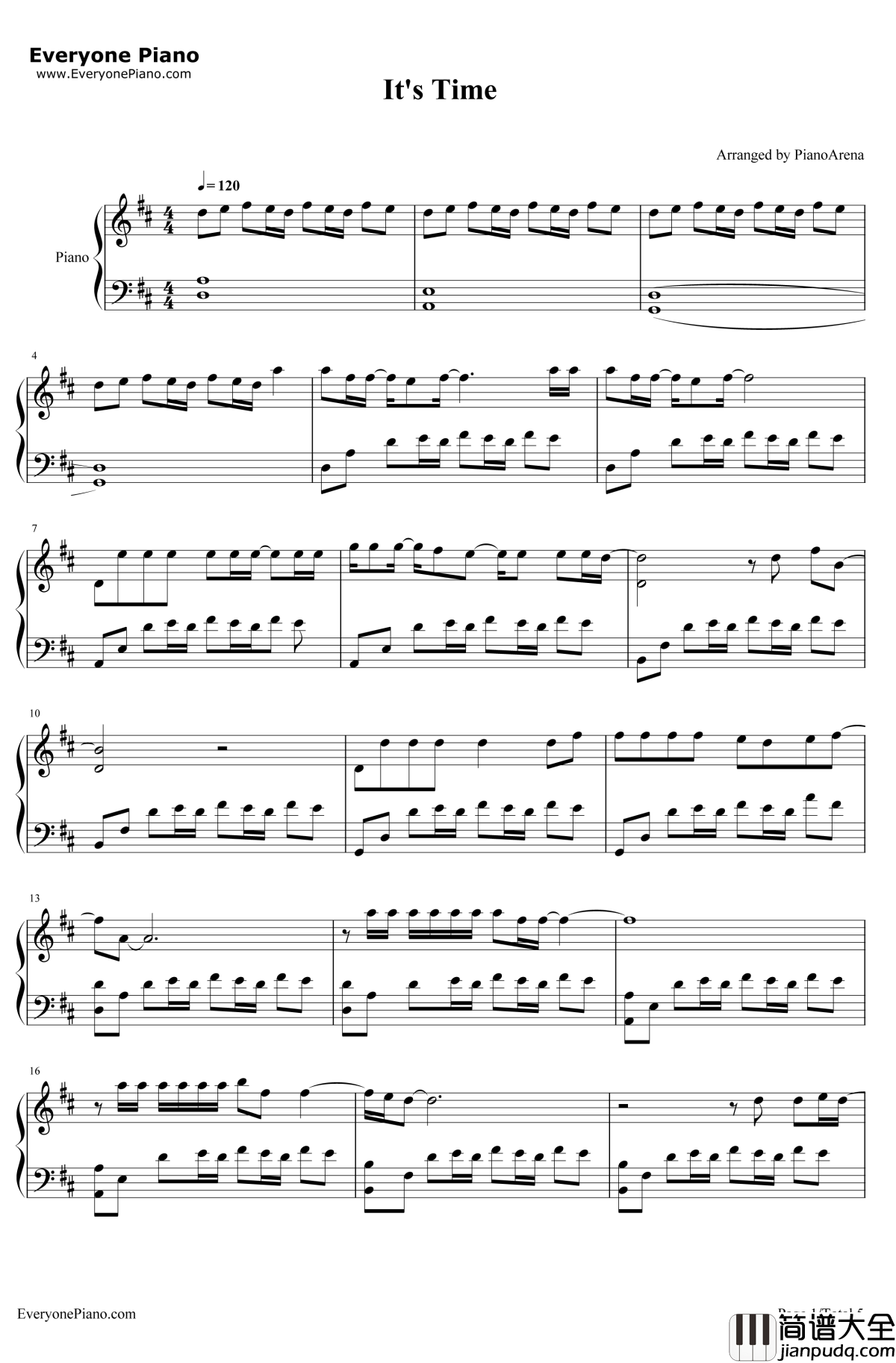 It's_Time钢琴谱_ImagineDragons