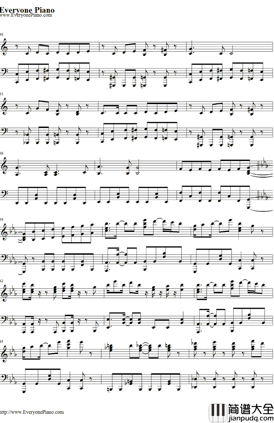 Utauyo!_!MIRACLE钢琴谱_放学后茶会_K_ON!!后期主题曲