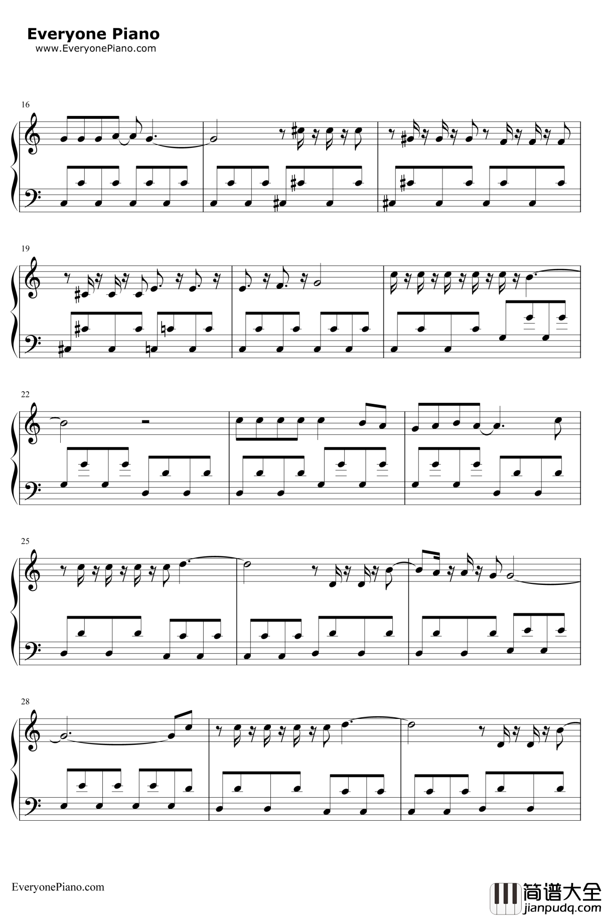 Every_thing_Is_Awe_some钢琴谱_TeganandSara