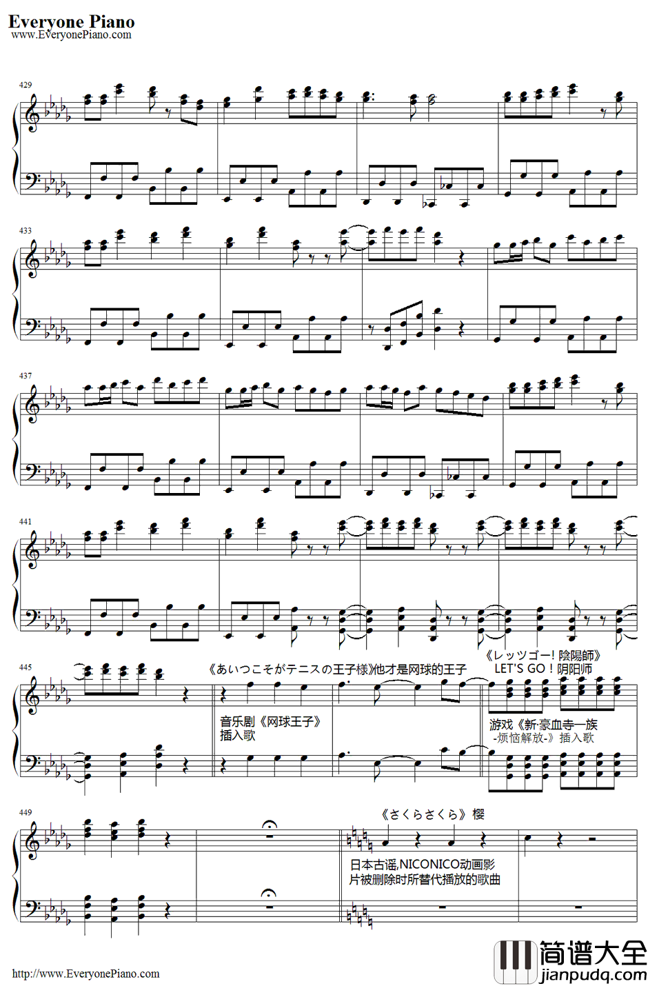 ニコニコ動画流星群钢琴谱_Shimo_组曲_NICONICO动画_