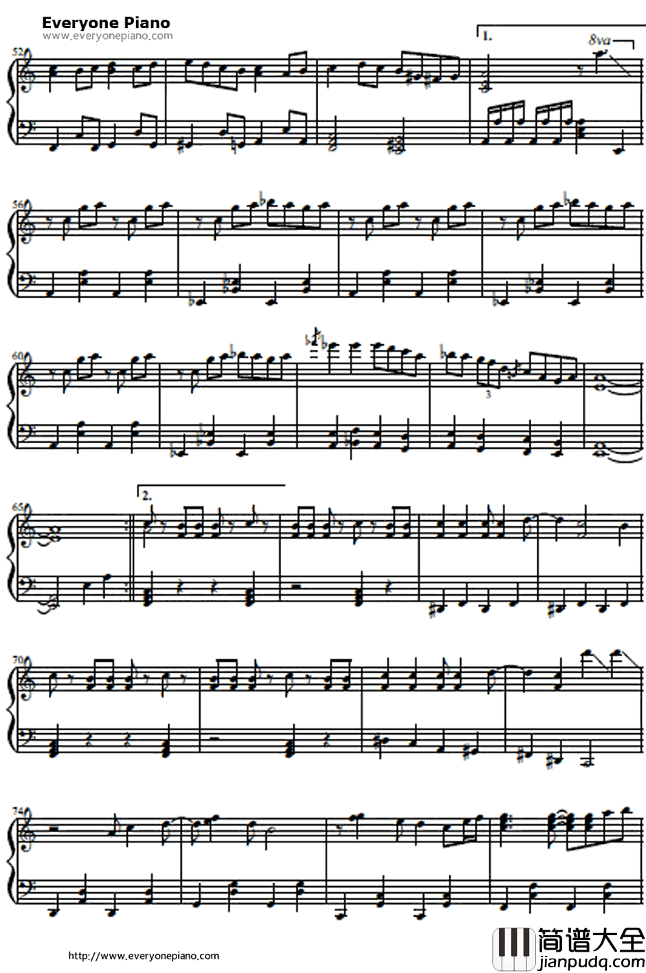 ドミノ倒シ钢琴谱_初音ミク