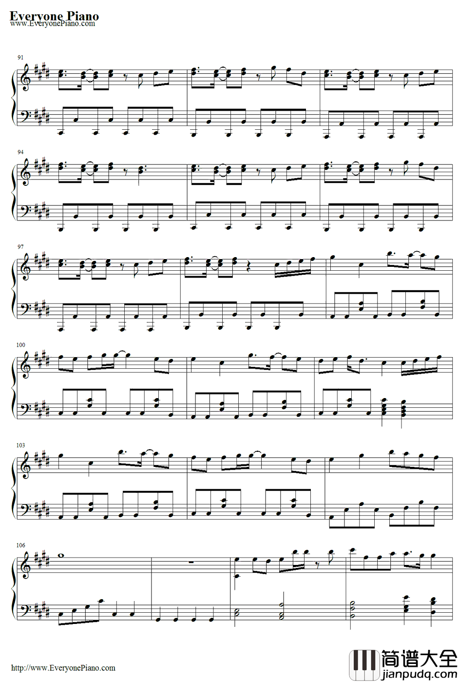 カタストロフィ钢琴谱_初音ミク・巡音ルカ