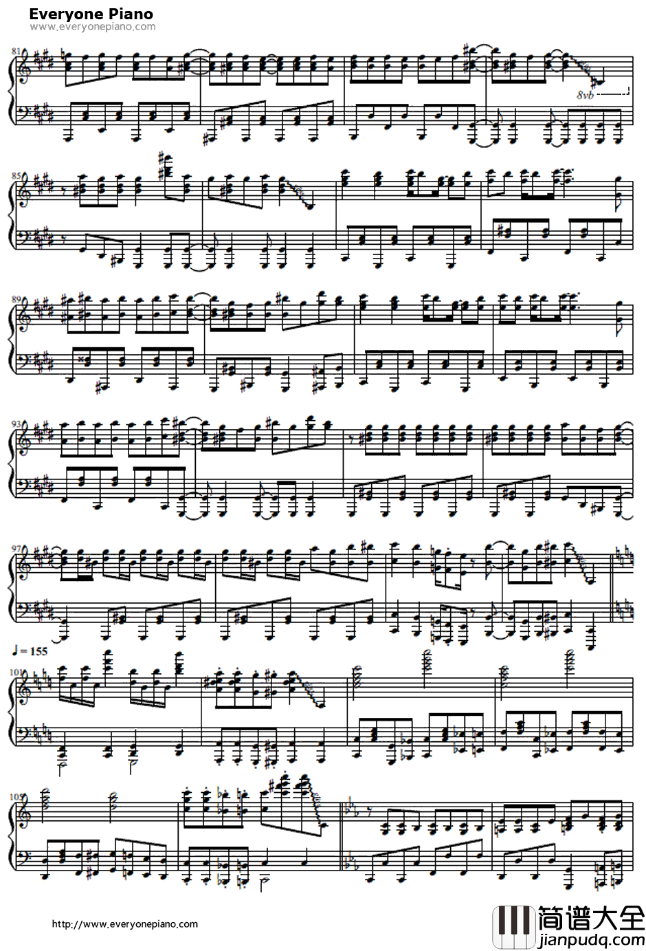 駆け抜けるアニソンメドレー钢琴谱_Anisonmedley