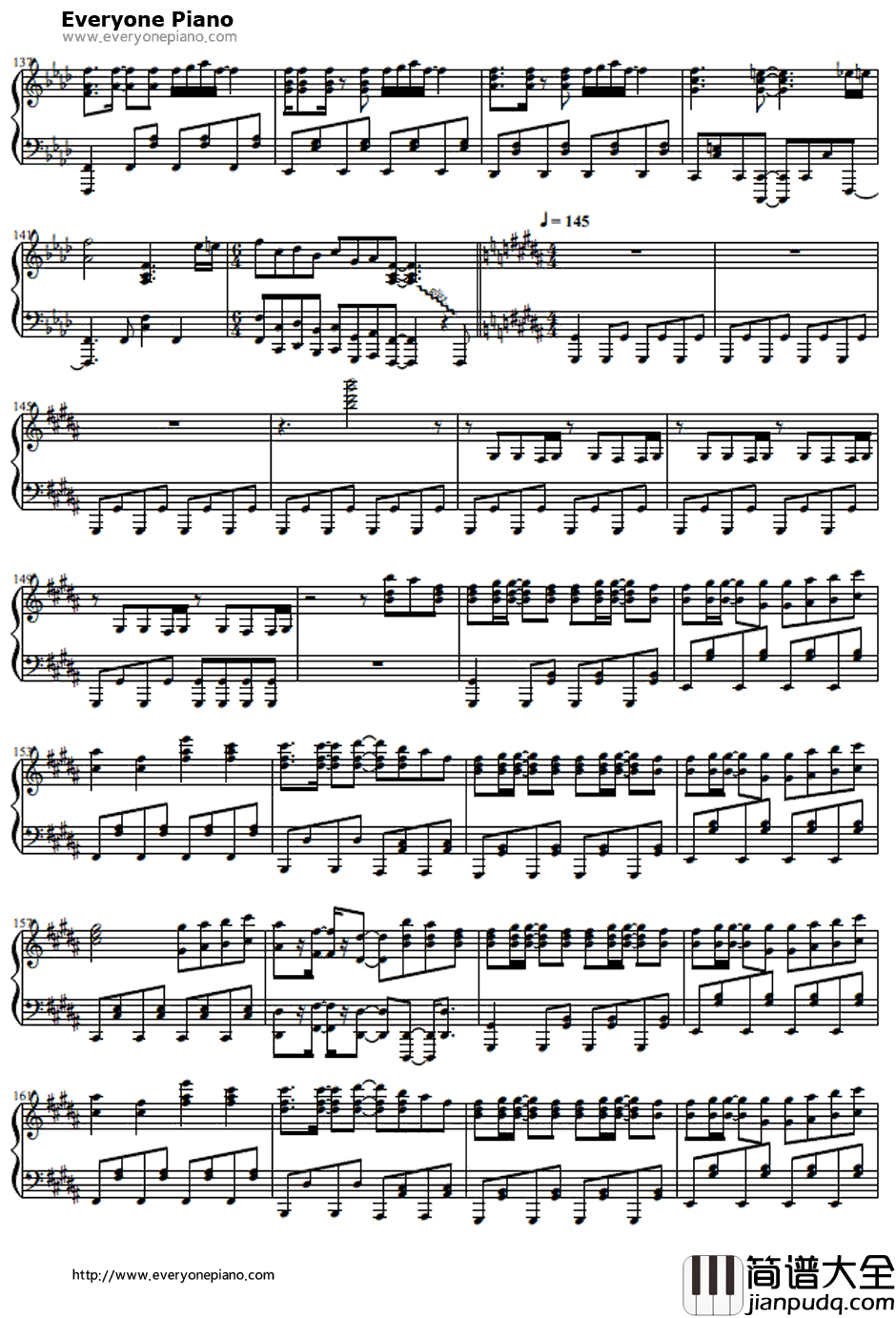 駆け抜けるアニソンメドレー钢琴谱_Anisonmedley