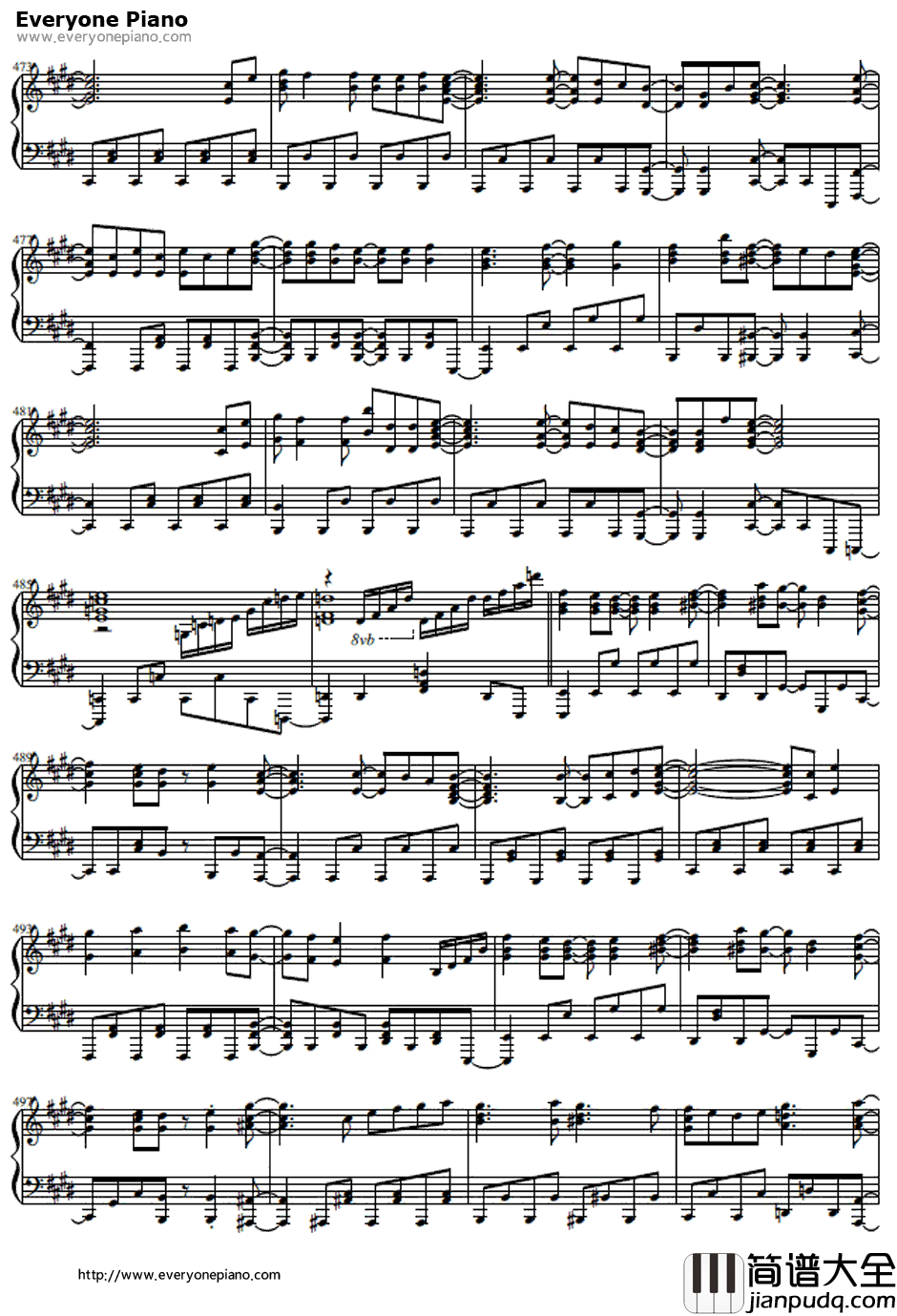 駆け抜けるアニソンメドレー钢琴谱_Anisonmedley