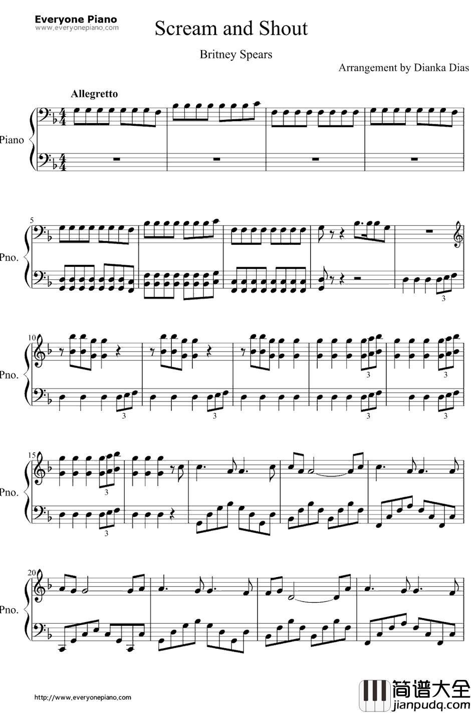 Scream_&_Shout钢琴谱_Will.I.AmBritneySpears