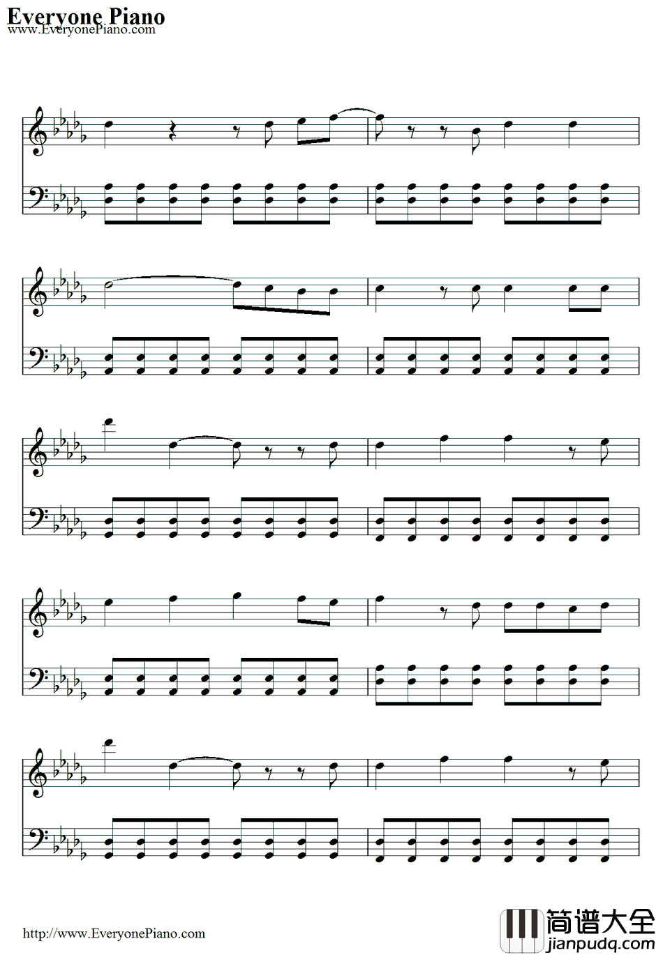 君の街まで钢琴谱_AsianKung_FuGeneration