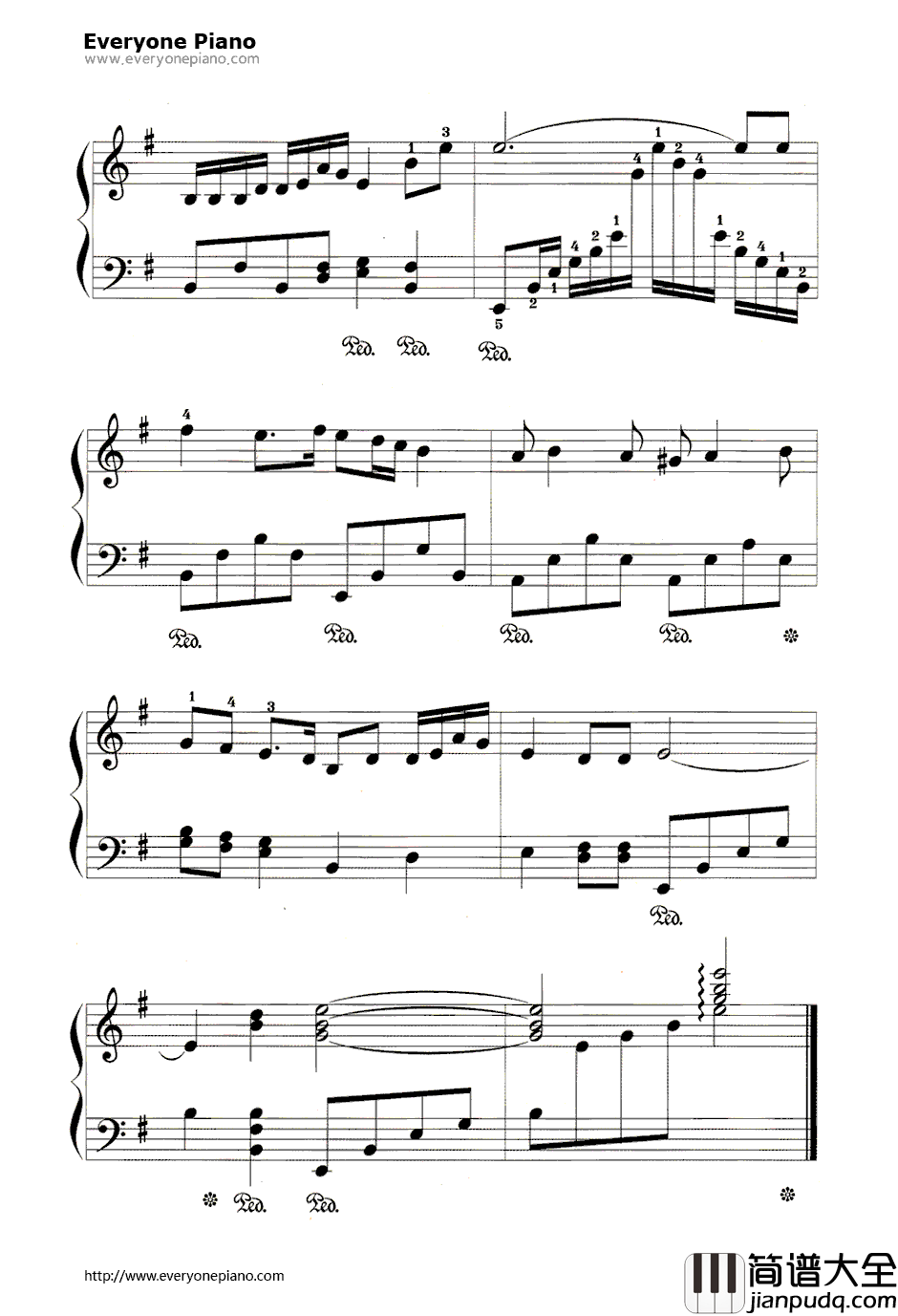 小背篓钢琴谱_宋祖英