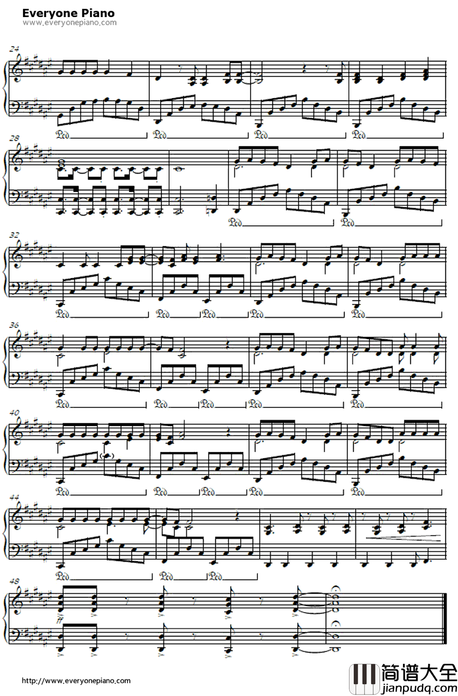 ヒトヒラのハナビラ钢琴谱_ステレオポニー_死神ED17