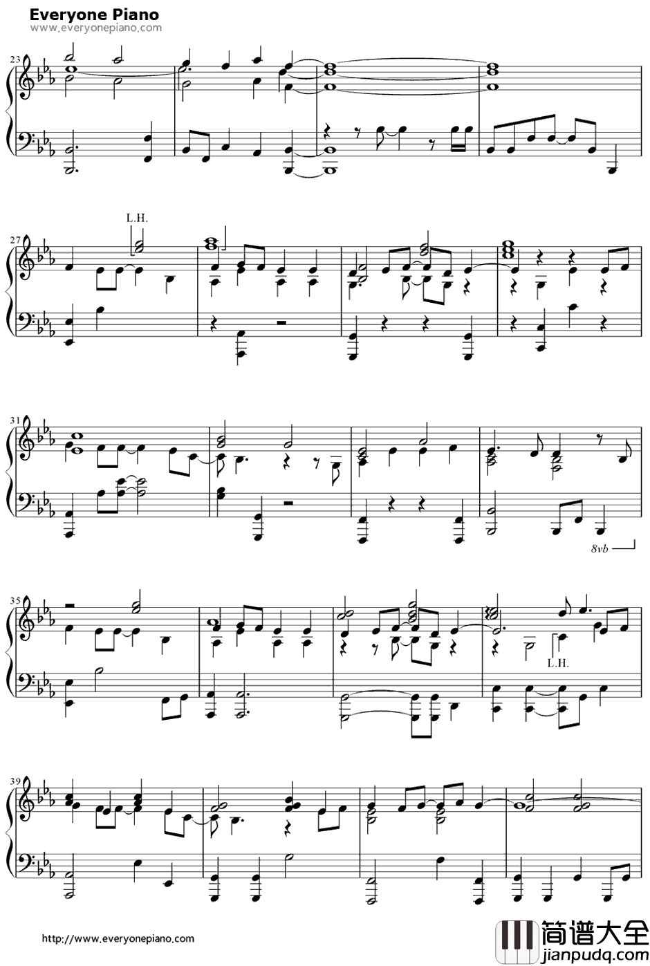 奏(かなで)钢琴谱_藤宫香织(雨宫天)_一周的朋友ED