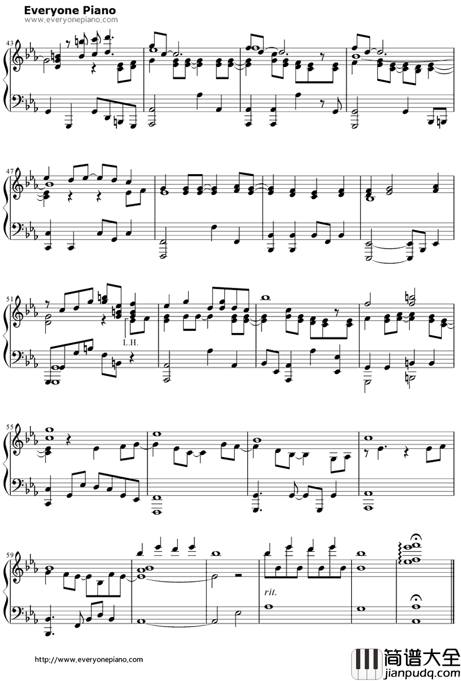 奏(かなで)钢琴谱_藤宫香织(雨宫天)_一周的朋友ED