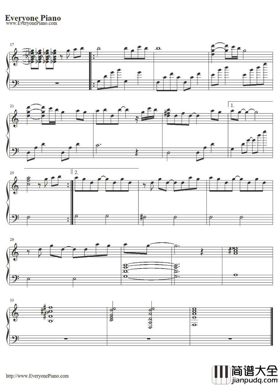 My_Song钢琴谱_GirlsDeadMonster(marina)_AngelBeats!插入曲