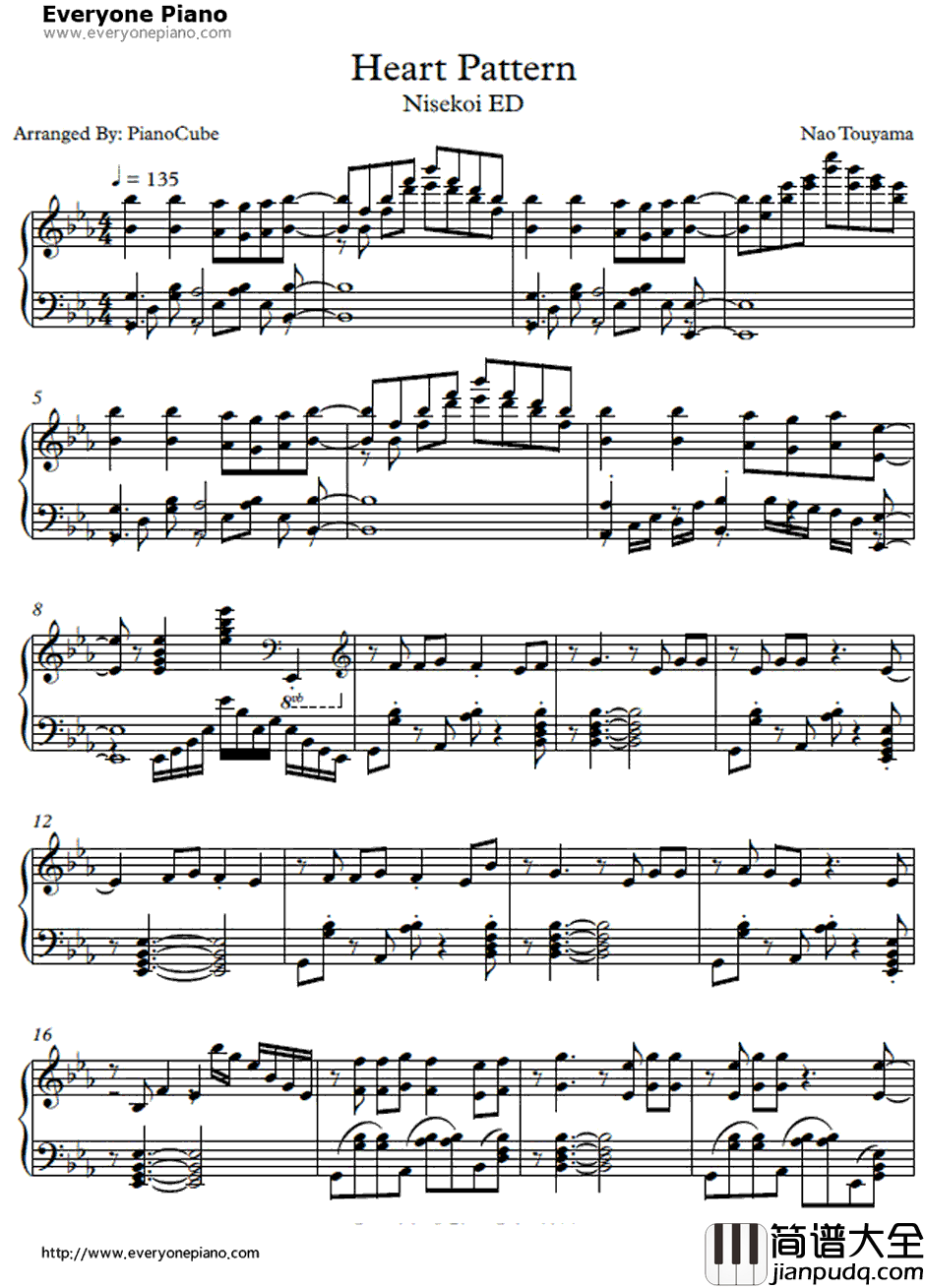 Heart_Pattern钢琴谱_桐崎千棘(东山奈央)_伪恋ED_ニセコイED