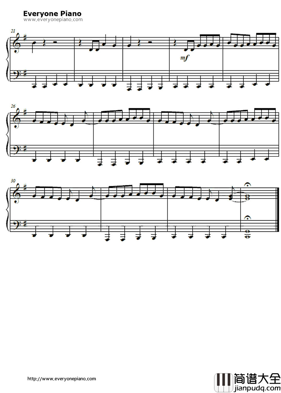 Summer钢琴谱_简单版CalvinHarris