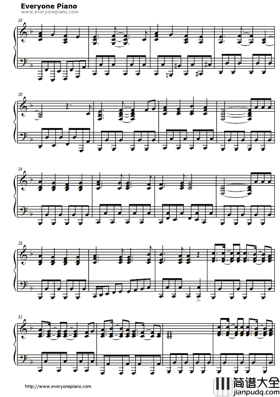 君がいない未来钢琴谱_DoAsInfinity_犬夜叉完结篇OP