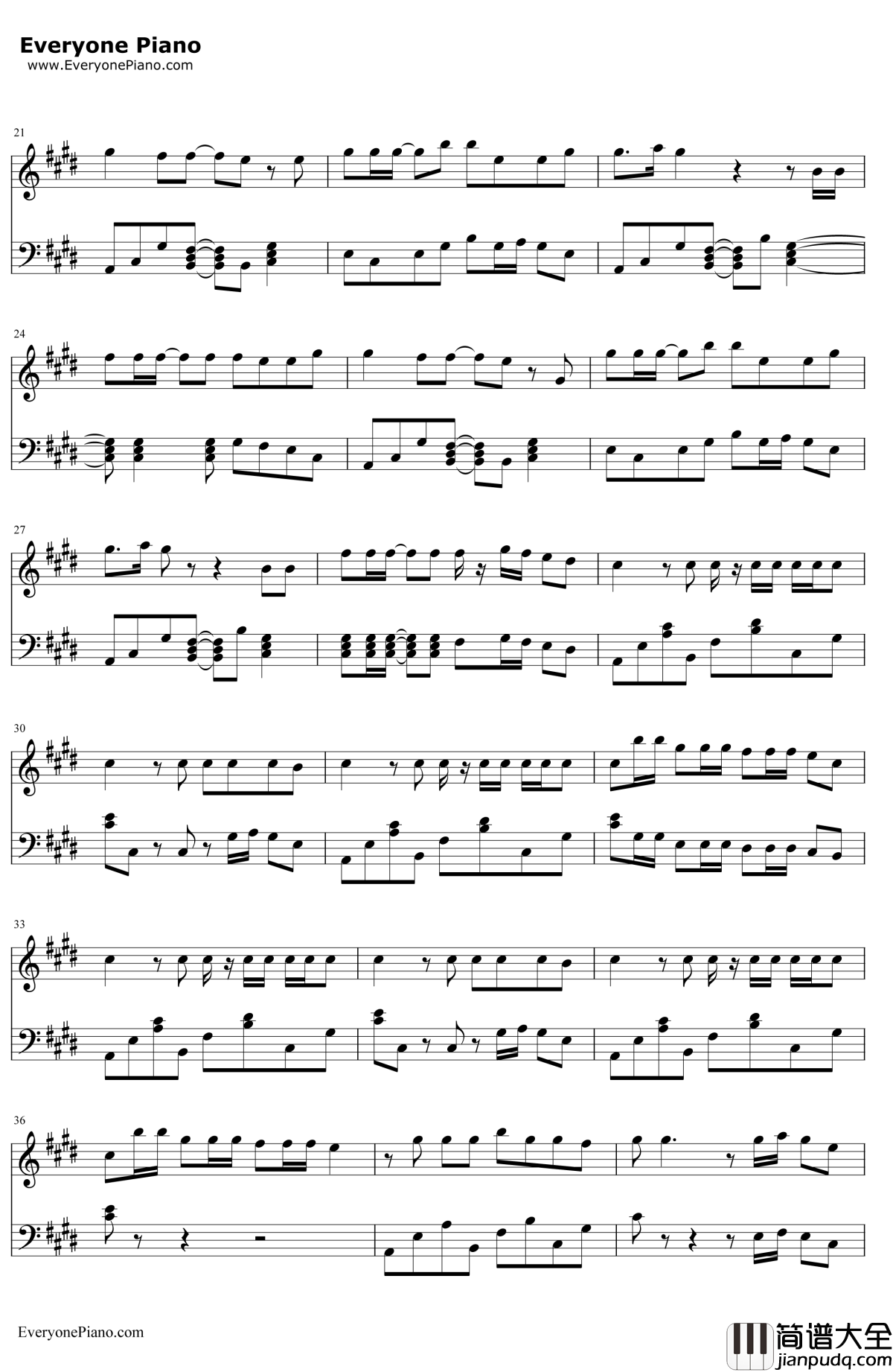 Maps钢琴谱_Maroon5_Maroon5新歌