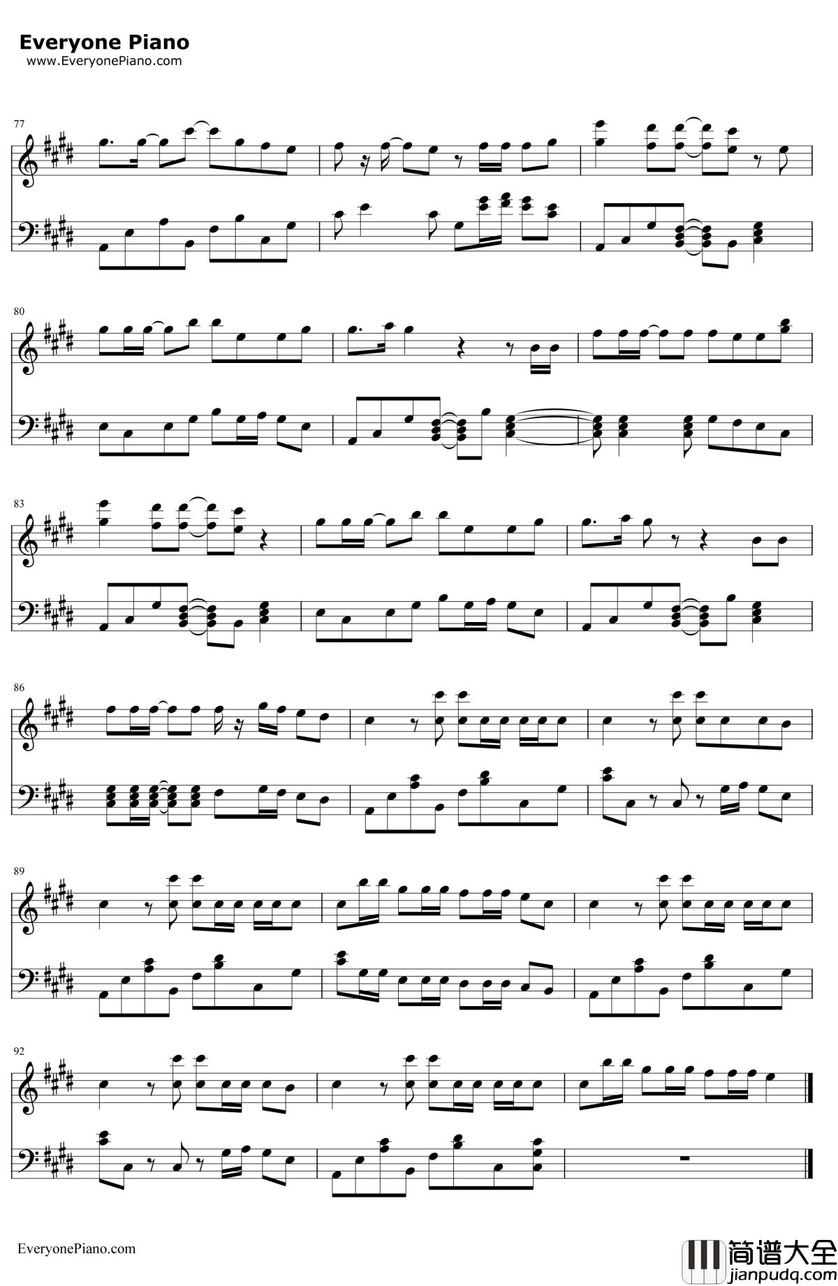 Maps钢琴谱_Maroon5_Maroon5新歌