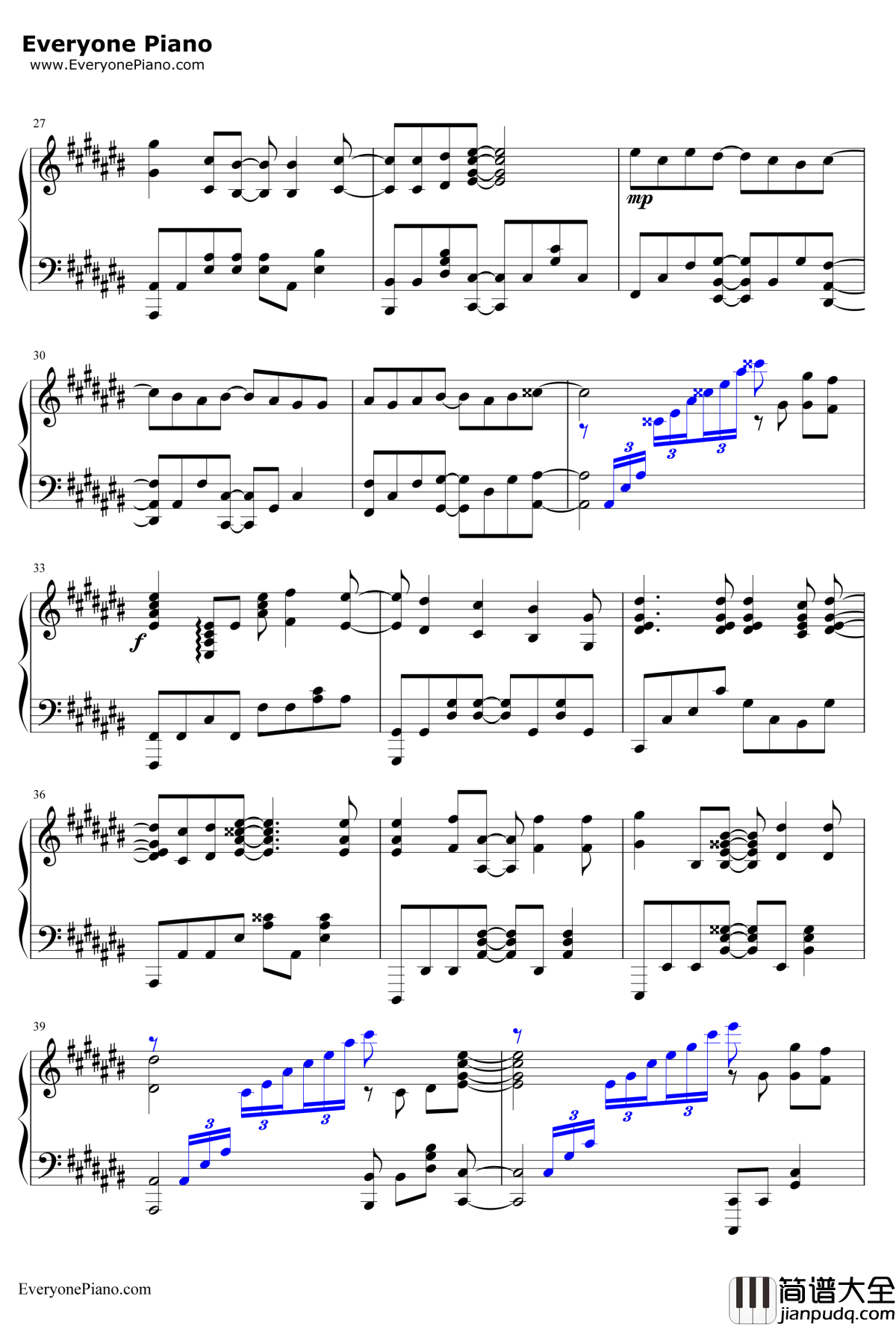 COLORS钢琴谱_FLOW_CodeGeass反叛的鲁鲁修OP1