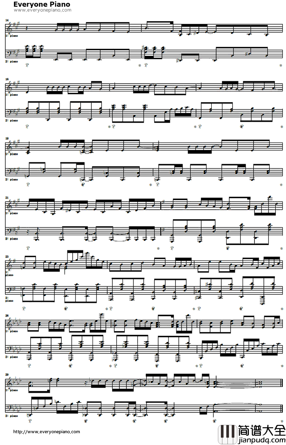 君の神话~アクエリオン第二章钢琴谱_AKINOwithbless4 _创圣的大天使EVOLOP1