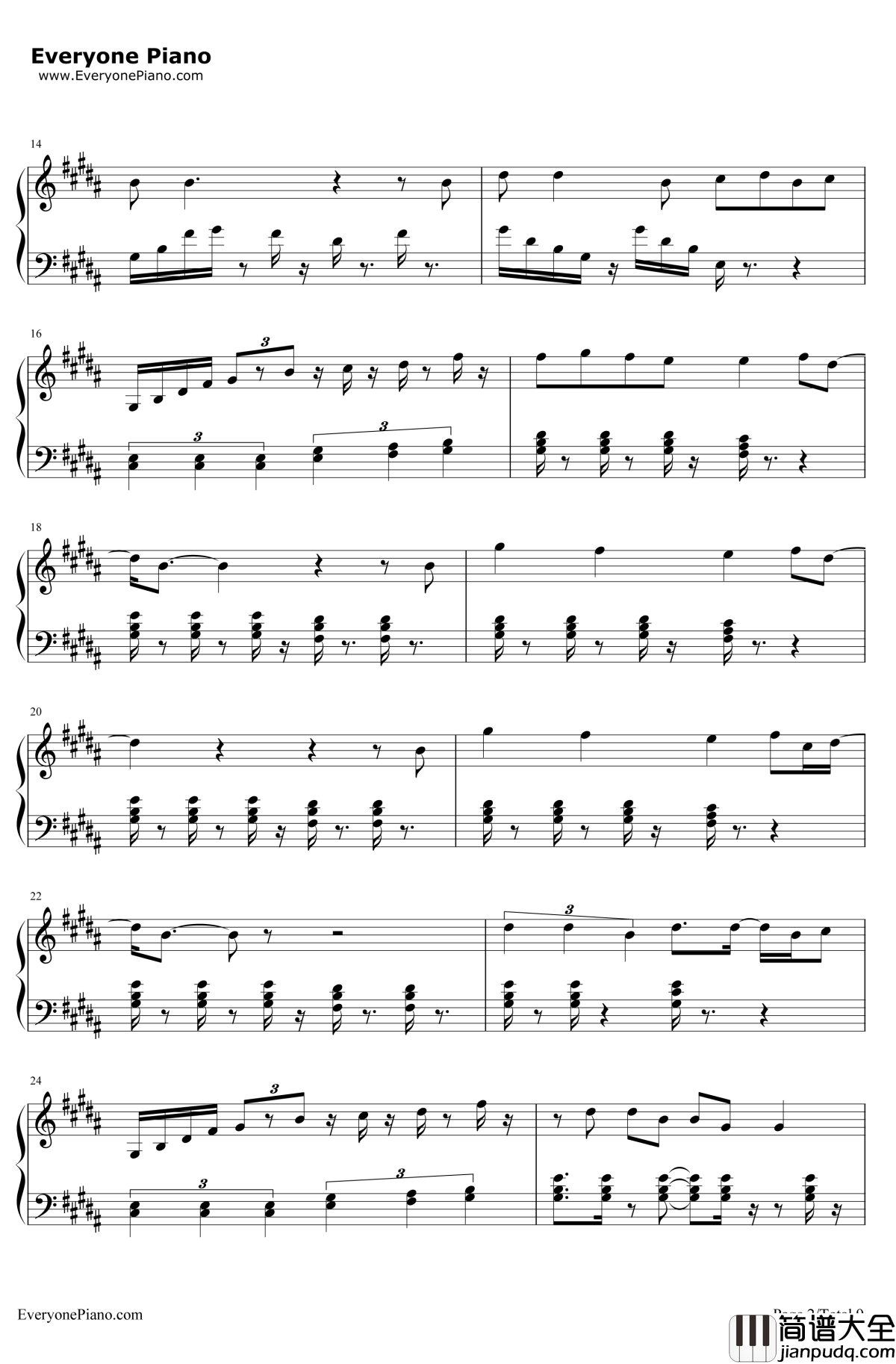 RatherBe钢琴谱_CleanBandit/JessGlynne