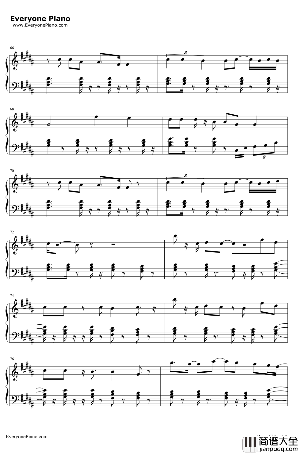 RatherBe钢琴谱_CleanBandit/JessGlynne