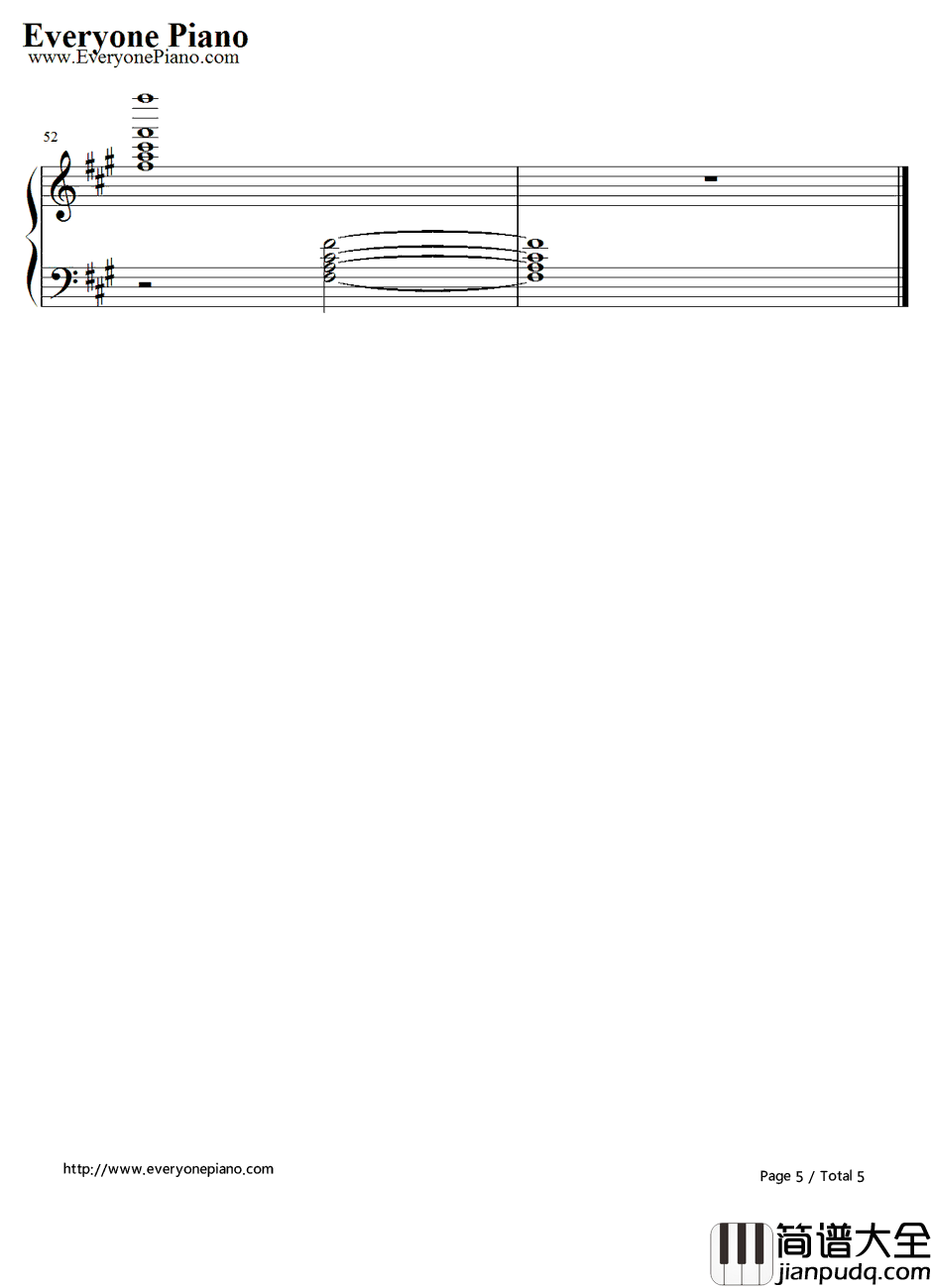 夜空钢琴谱_未知_网友原创