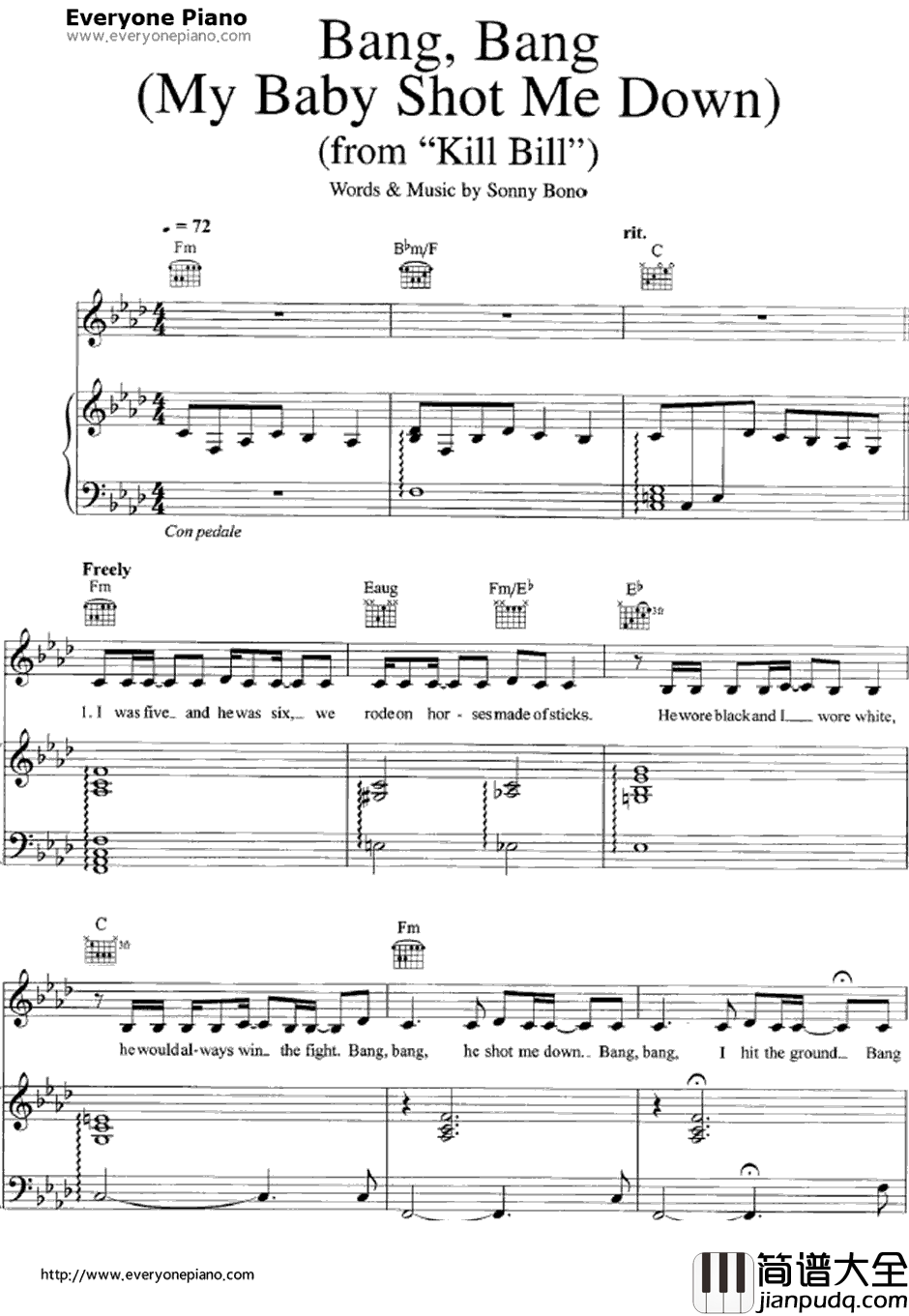 Bang_Bang(MyBabyShotMeDown)钢琴谱_NancySinatra