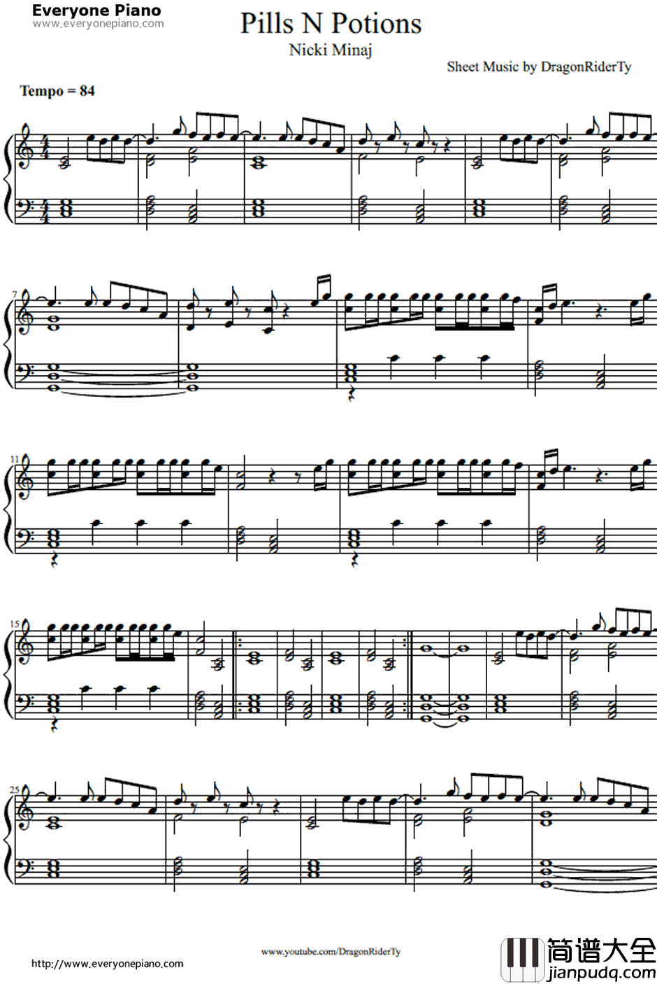 Pills_N_Potions钢琴谱_NickiMinaj