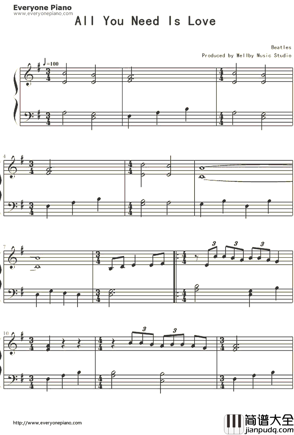 All_You_Need_Is_Love钢琴谱_TheBeatles