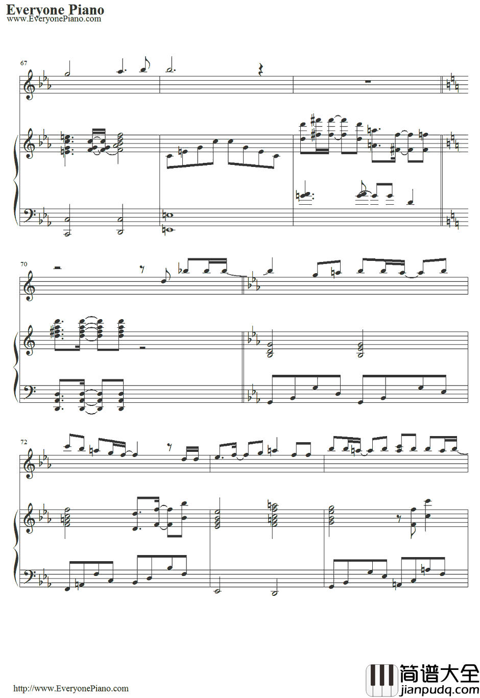 七つの海を渡る风のように钢琴谱_爱内里菜&三枝夕夏_名侦探柯南绀碧之棺主题曲