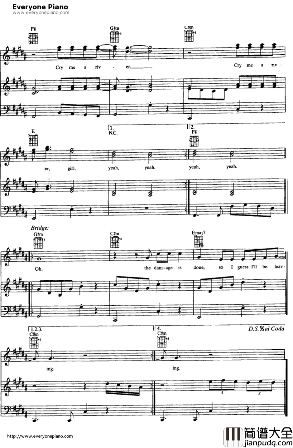 Cry_Me_a_River钢琴谱_JustinTimberlake