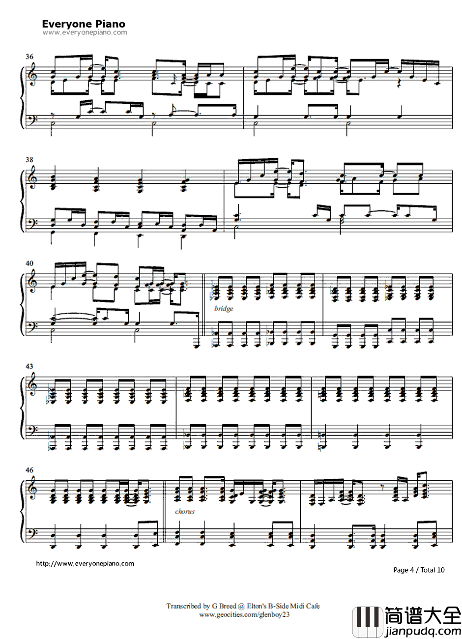 Tiny_Dancer钢琴谱_EltonJohn