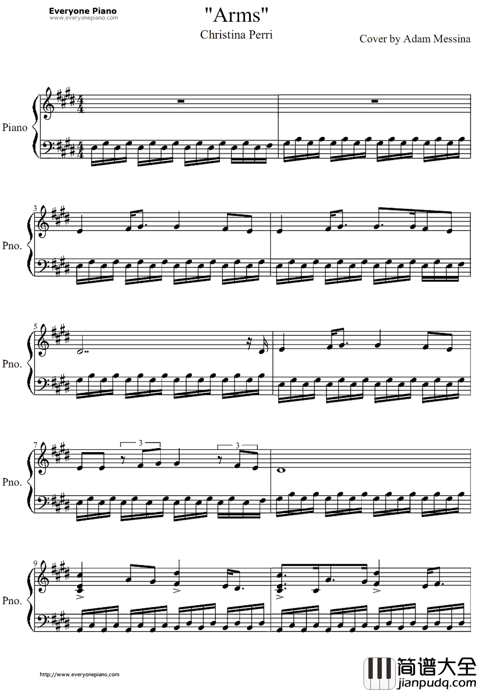 Arms钢琴谱_ChristinaPerri