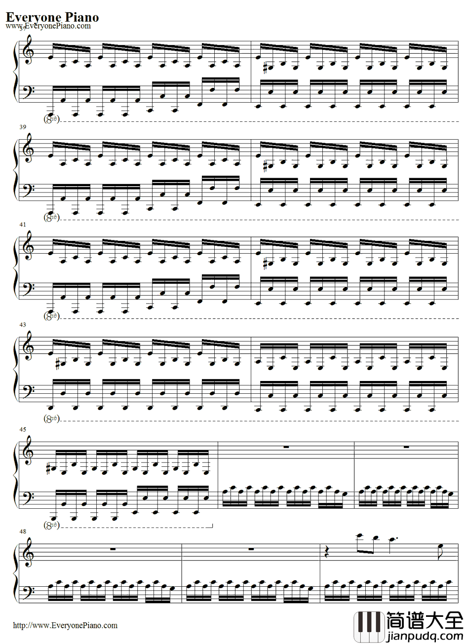 Every_day钢琴谱_CarlyComando_NBA07_08赛季的广告宣传片_CarlyComando