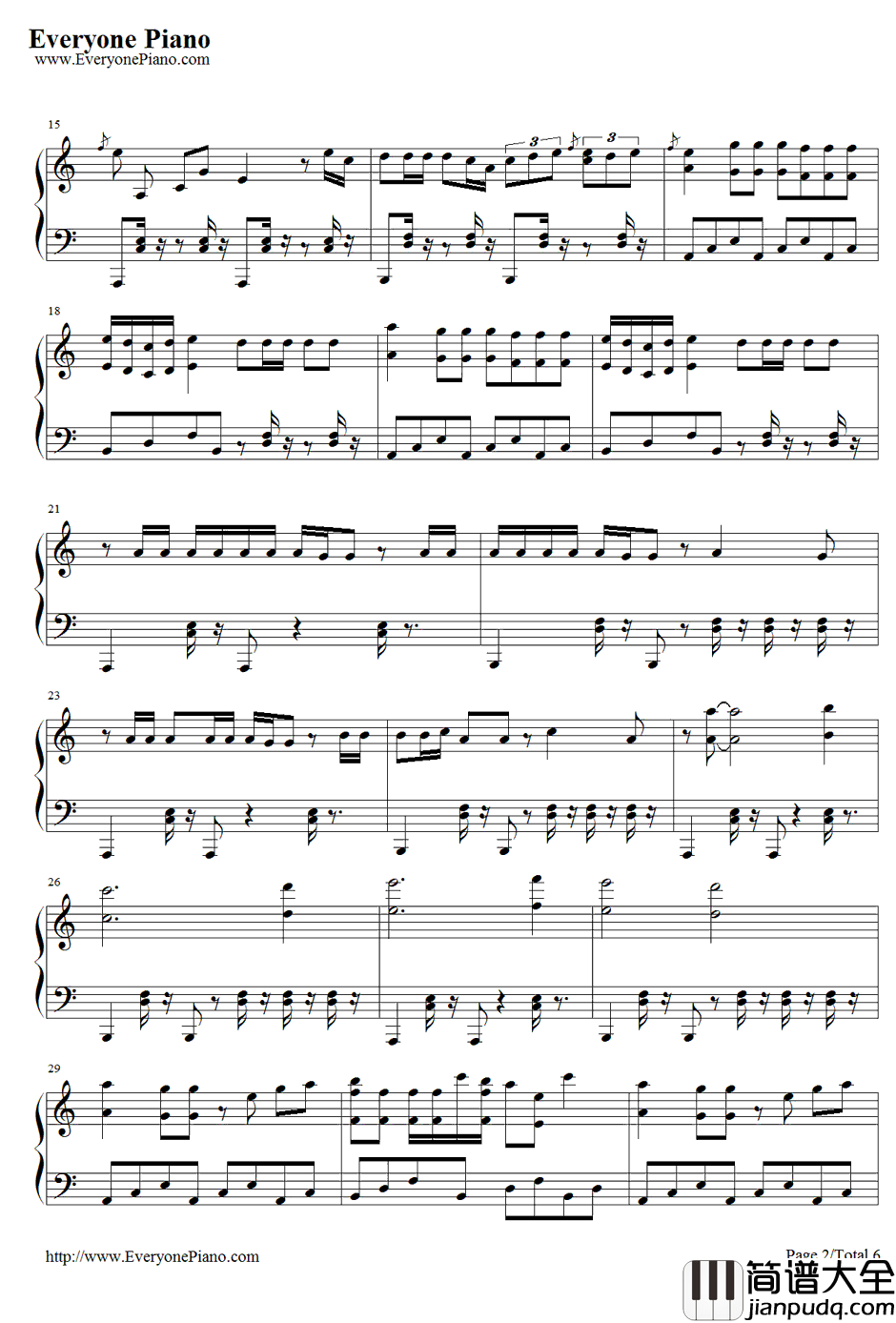 Na_Na钢琴谱_TreySongz