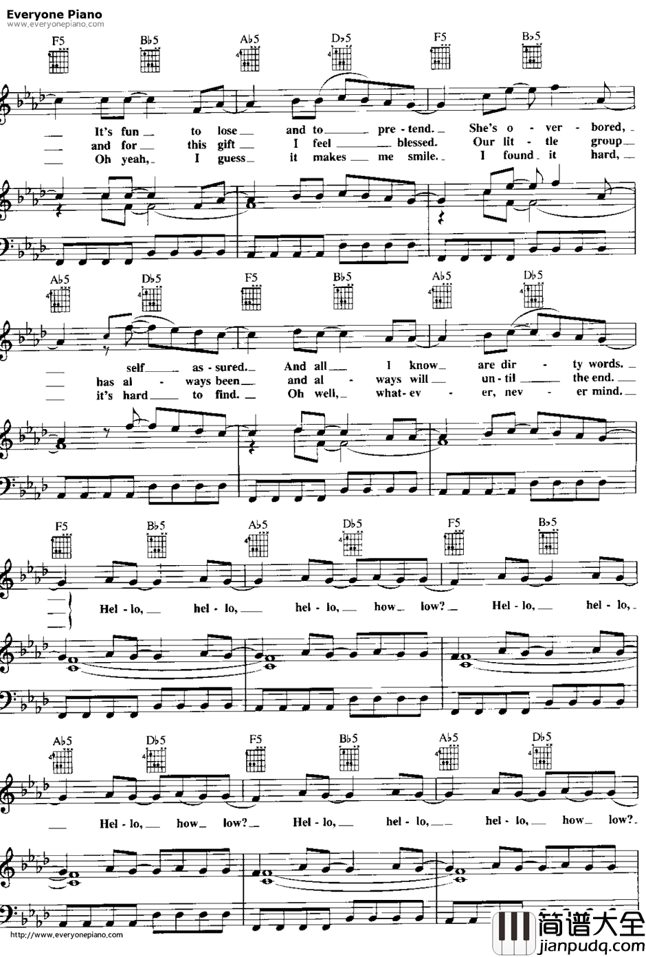 Smells_Like_Teen_Spirit钢琴谱_Nirvana