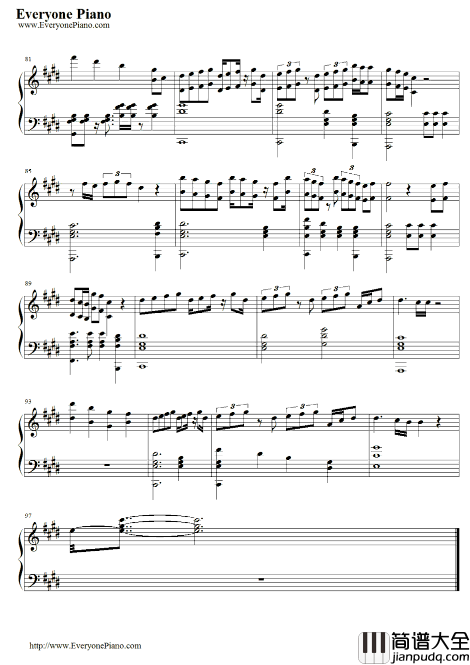 The_Worst钢琴谱_JhenéAiko