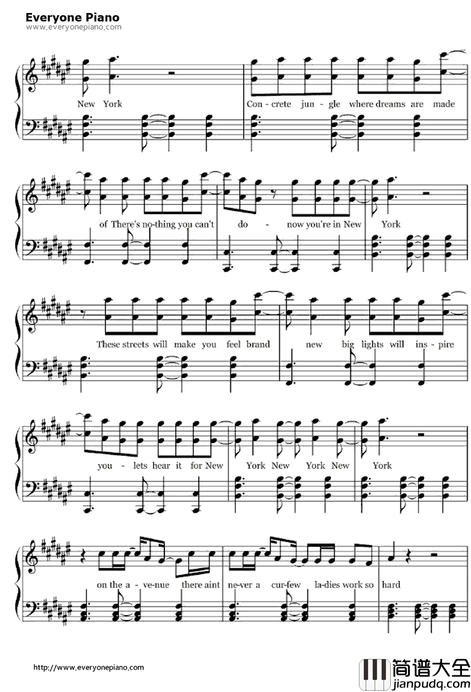 Empire_State_Of_MindPart2钢琴谱_AliciaKeys