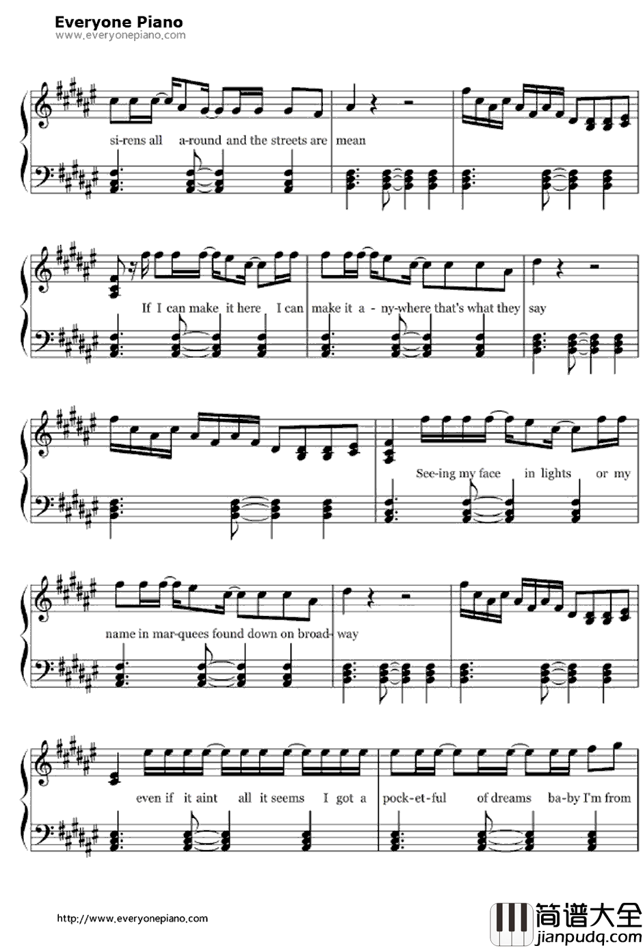 Empire_State_Of_MindPart2钢琴谱_AliciaKeys