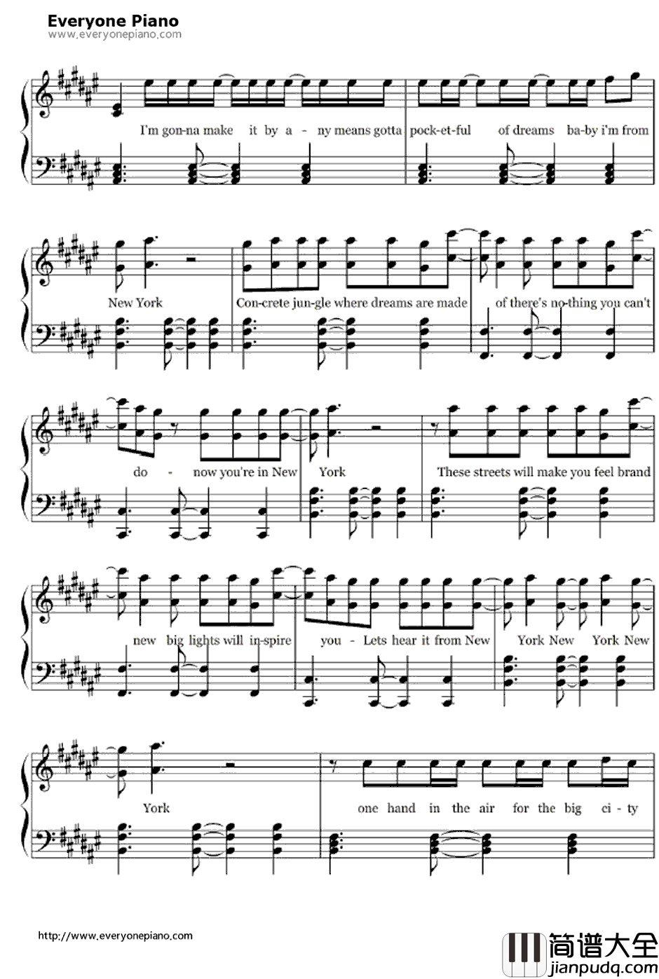 Empire_State_Of_MindPart2钢琴谱_AliciaKeys