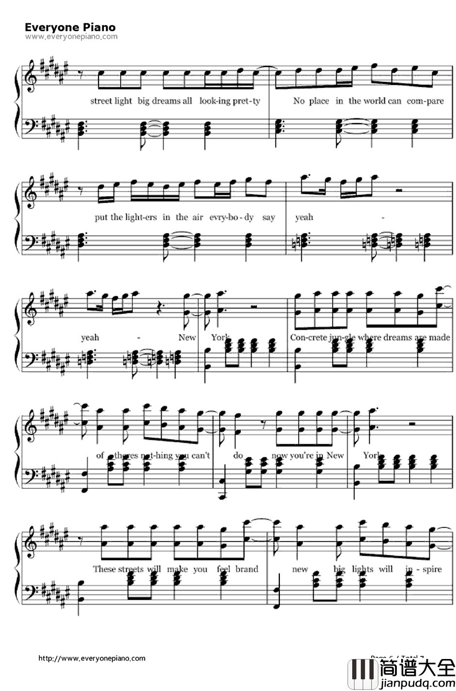 Empire_State_Of_MindPart2钢琴谱_AliciaKeys