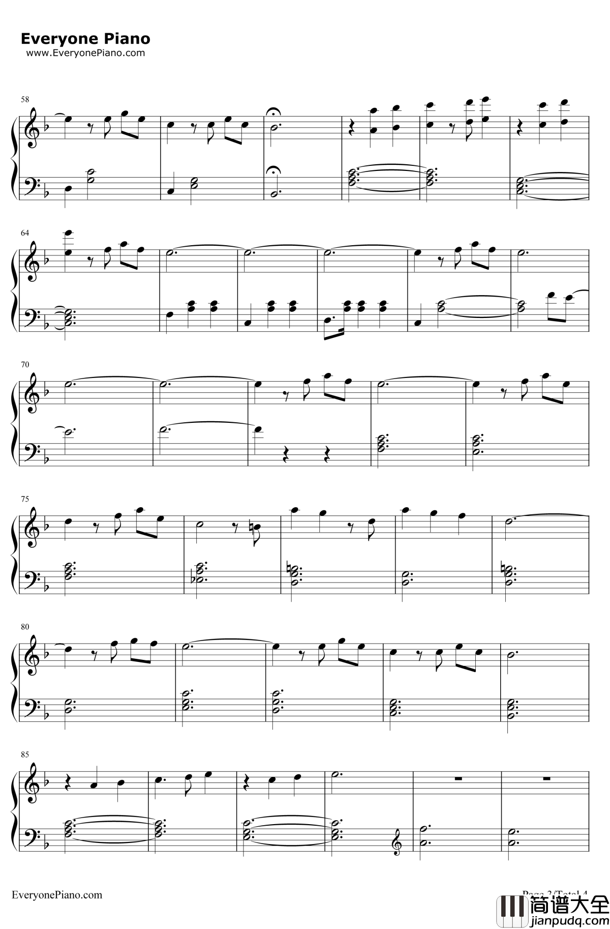 Married_Life钢琴谱_MichaelGiacchino_飞屋环游记OST