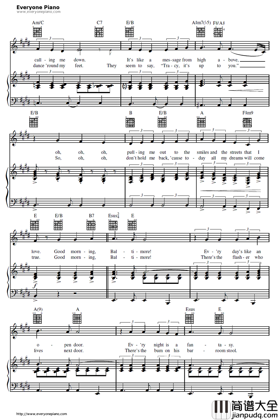 Good_Morning_Baltimore钢琴谱_TracyTurnblad_发胶Hairspray