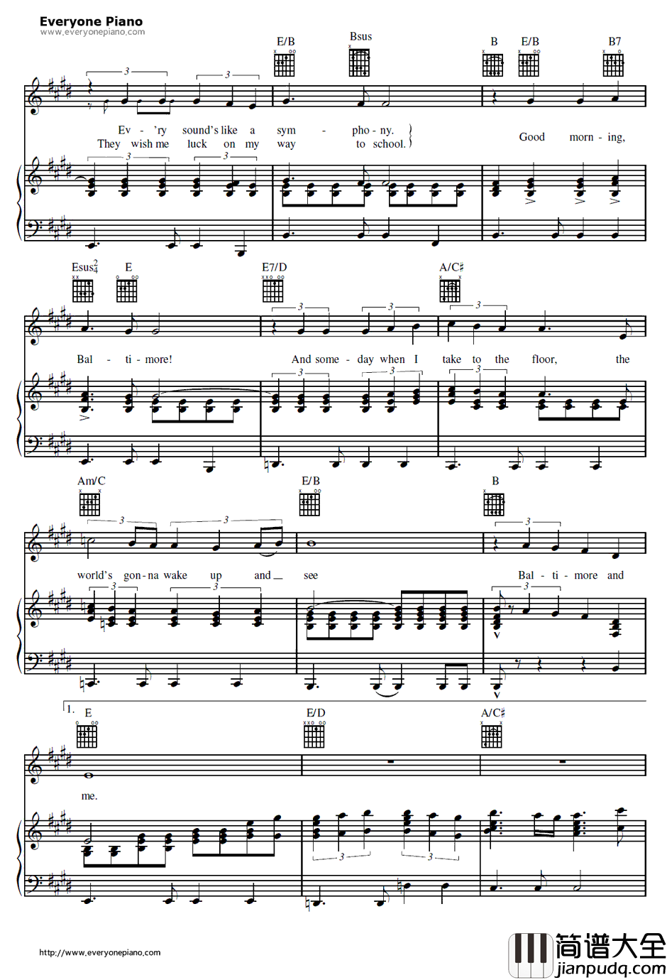 Good_Morning_Baltimore钢琴谱_TracyTurnblad_发胶Hairspray