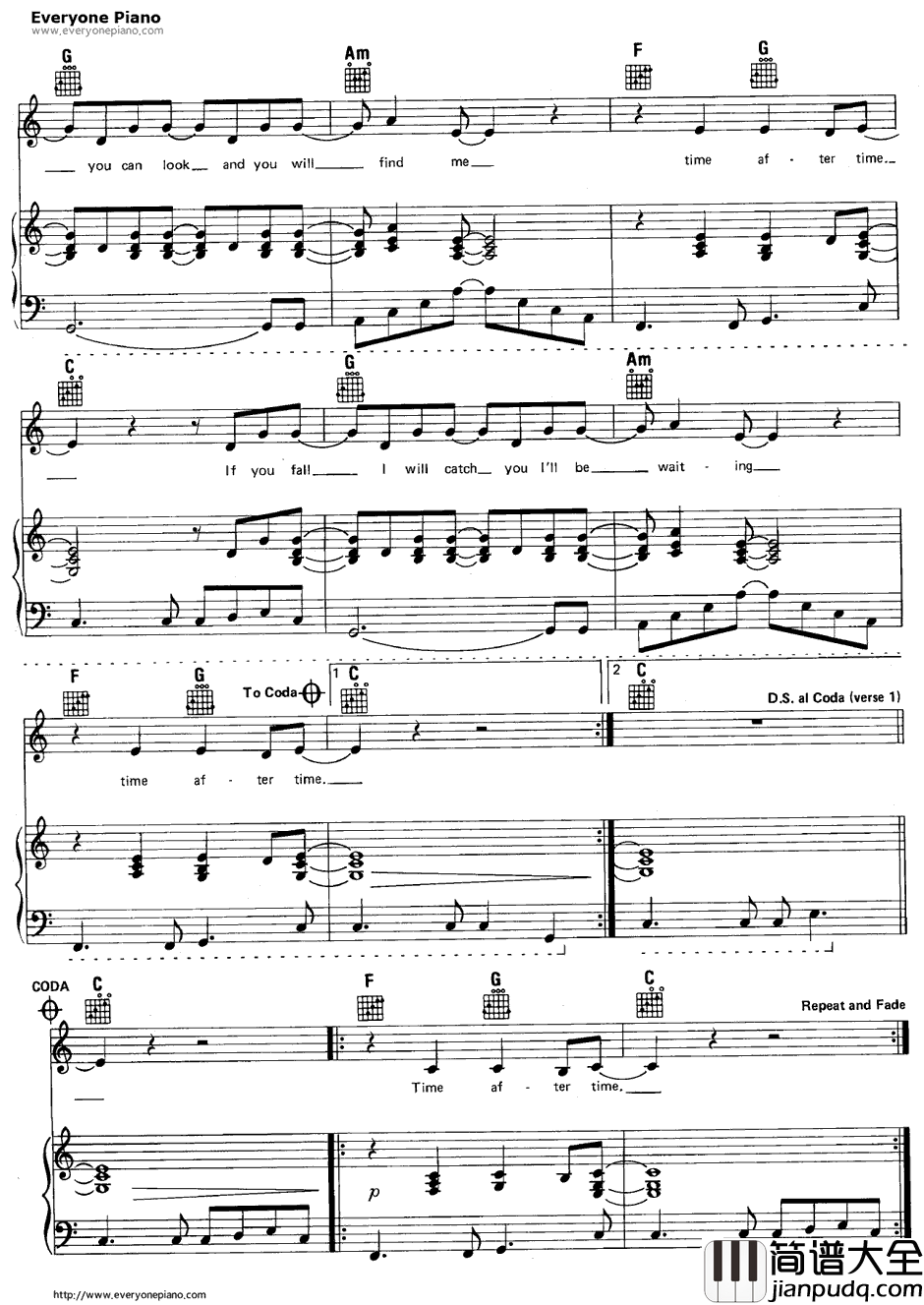 Time_After_Time钢琴谱_CyndiLauper