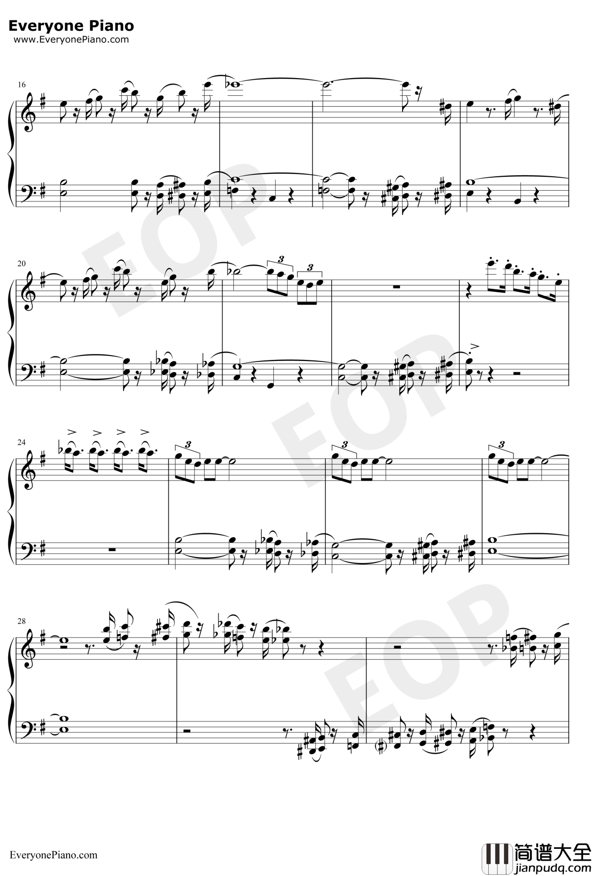 The_Pink_Panther_Theme钢琴谱_HenryMancini_粉红豹主题曲